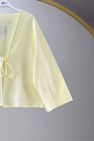 Keten Kimono Sarı 