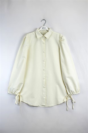 Kolu Bağlamalı Gömlek Bej