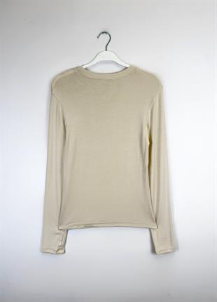 Lira Parmak Geçmeli Body Bej 