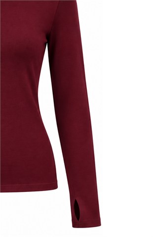 Lira Parmak Geçmeli Body Bordo  