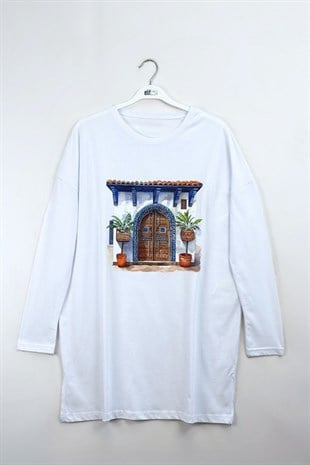 Morocco Sweatshirt Beyaz