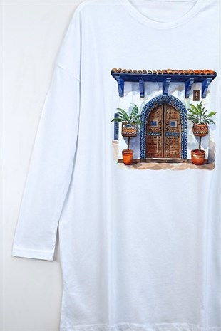Morocco Sweatshirt Beyaz