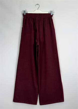 Narda Gabardin Bol Pantolon Bordo  