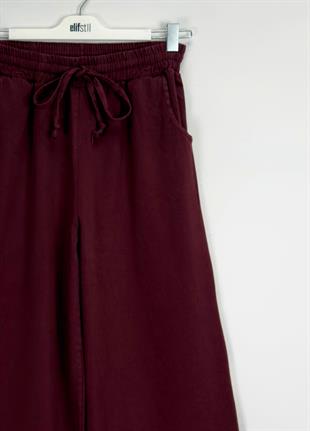 Narda Gabardin Bol Pantolon Bordo  