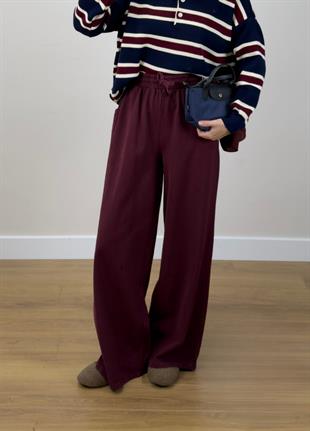 Narda Gabardin Bol Pantolon Bordo  