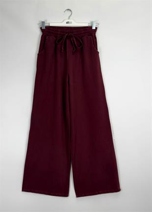 Narda Gabardin Bol Pantolon Bordo  