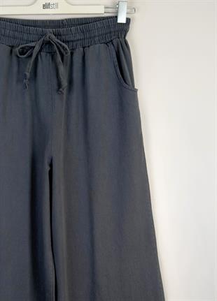 Narda Gabardin Bol Pantolon Füme 