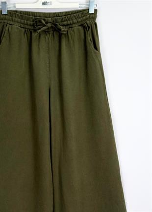 Narda Gabardin Bol Pantolon Haki 