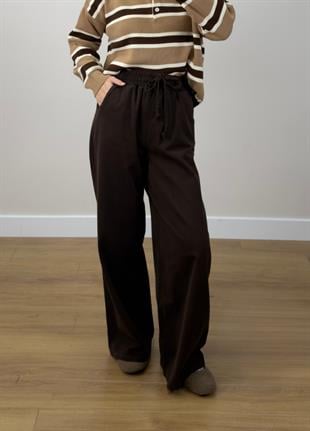 Narda Gabardin Bol Pantolon Kahve  
