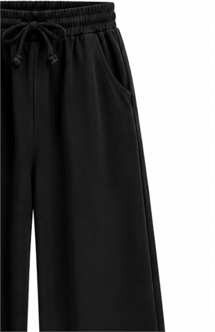 Narda Gabardin Bol Pantolon Siyah 