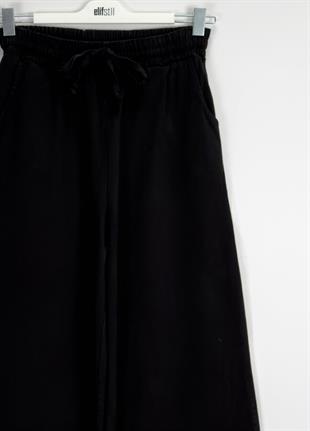 Narda Gabardin Bol Pantolon Siyah 