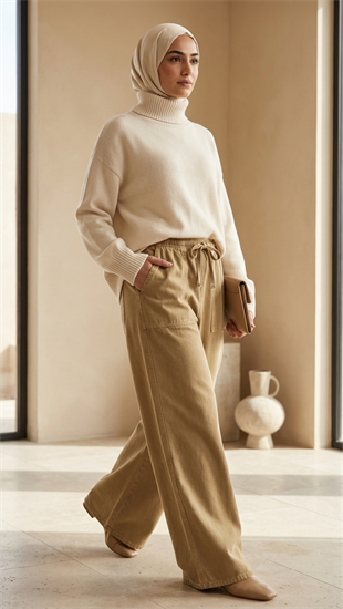 Noya Gabardin Pantolon Camel 