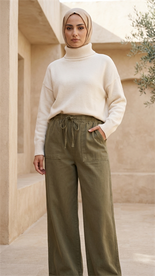 Noya Gabardin Pantolon Haki