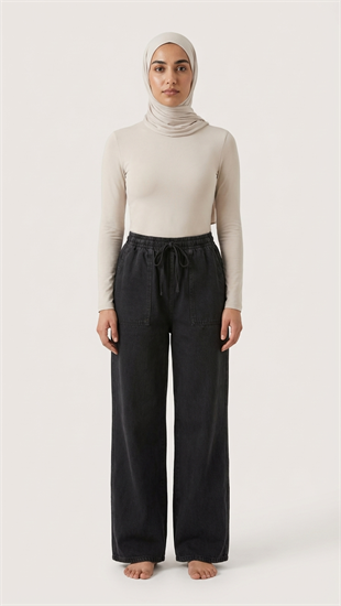 Noya Gabardin Pantolon Siyah 