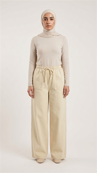 Noya Gabardin Pantolon Taş