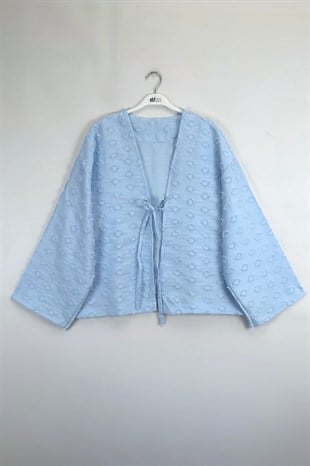 Önü Bağlamalı Kimono Mavi 