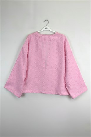 Önü Bağlamalı Kimono Pembe 