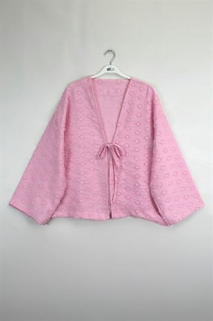 Önü Bağlamalı Kimono Pembe 