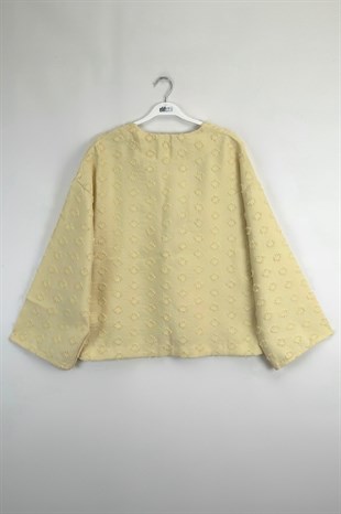 Önü Bağlamalı Kimono Sarı 