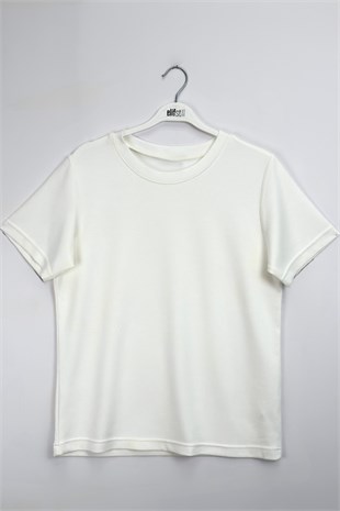 Oys Basıc Tshirt Ekru 