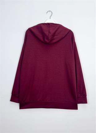 Oys Kapşonlu Sweatshirt Bordo 