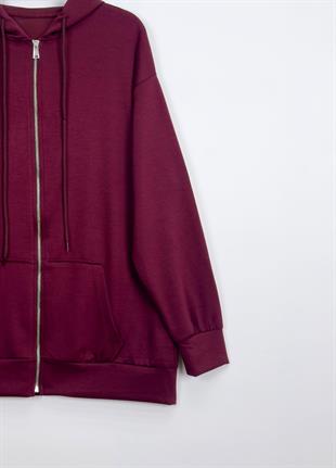 Oys Kapşonlu Sweatshirt Bordo 