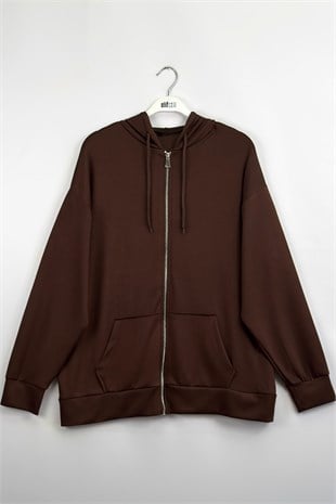 Oys Kapşonlu Sweatshirt Kahve 