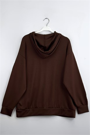 Oys Kapşonlu Sweatshirt Kahve 