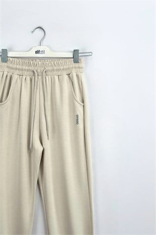Oys Paça Lastik Eşofman Bej 