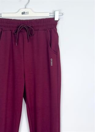 Oys Paça Lastik Eşofman Bordo 