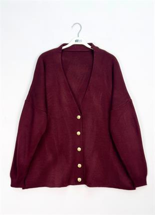 Pera Basic Hırka Bordo