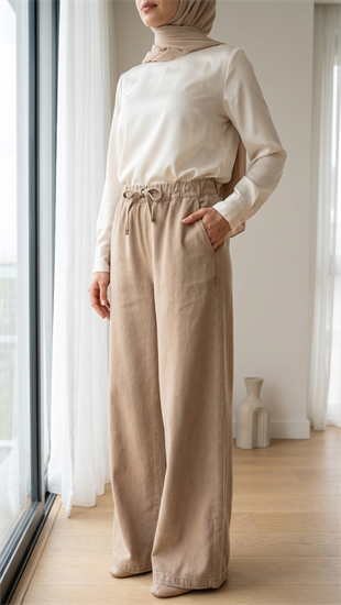 Softline Tensel Pantolon Bej 
