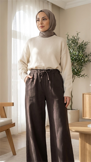 Softline Tensel Pantolon Kahve 
