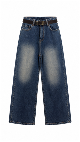 Süet Kemerli Jean 