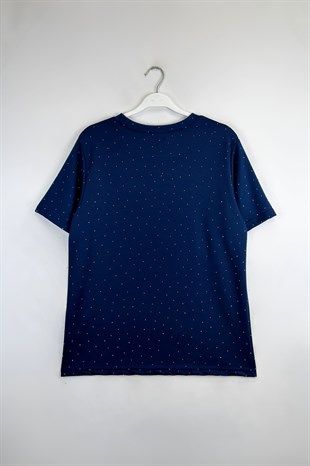 Taşlı Tshirt Lacivert 