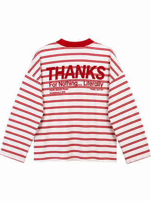 Thanks Baskılı  Sweat Kırmızı