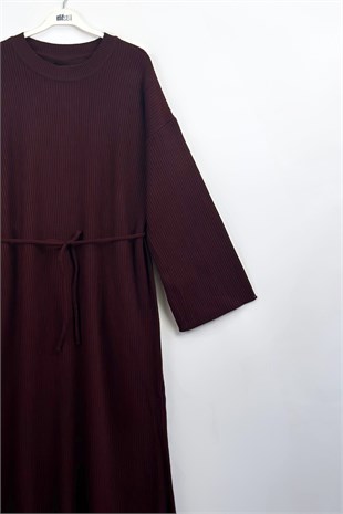 Triko Elbise Bordo 