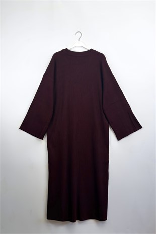 Triko Elbise Bordo 