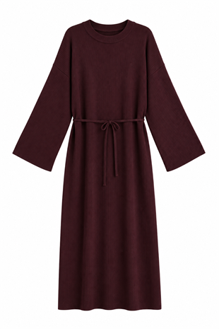 Triko Elbise Bordo 