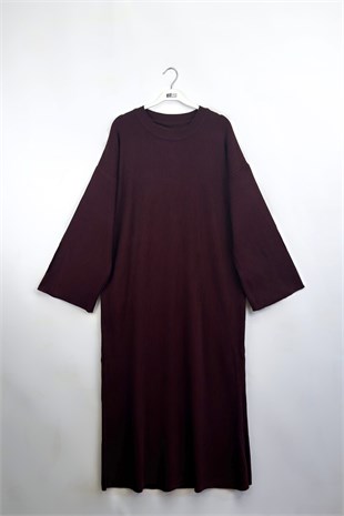 Triko Elbise Bordo 