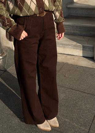 Wide Leg Jean Kahve 
