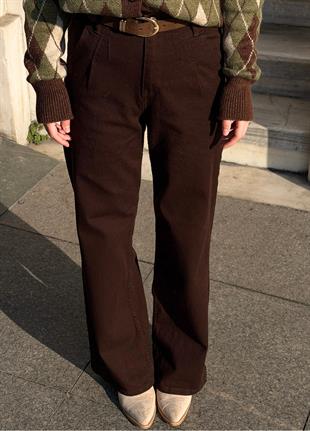 Wide Leg Jean Kahve 