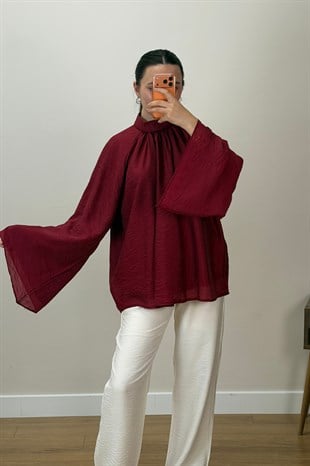 Yarasa Kol Bluz Bordo