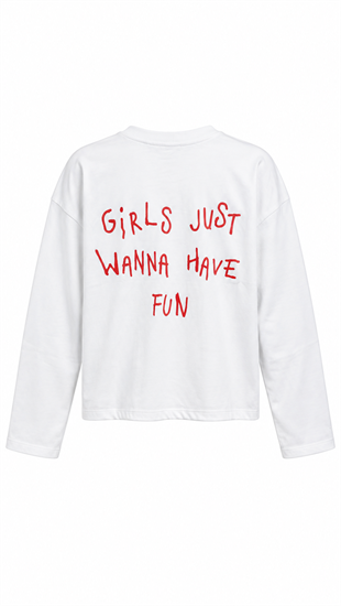 Yazılı Sweat Beyaz