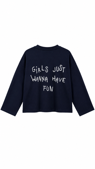 Yazılı Sweat Lacivert