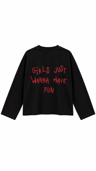 Yazılı Sweat Siyah