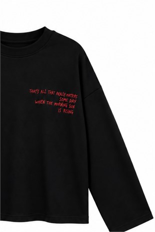 Yazılı Sweat Siyah