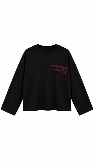 Yazılı Sweat Siyah