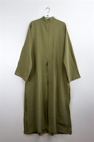 Yırtmaçlı Bluz Olive