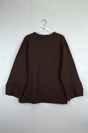 Yırtmaçlı Sweat Kahve 